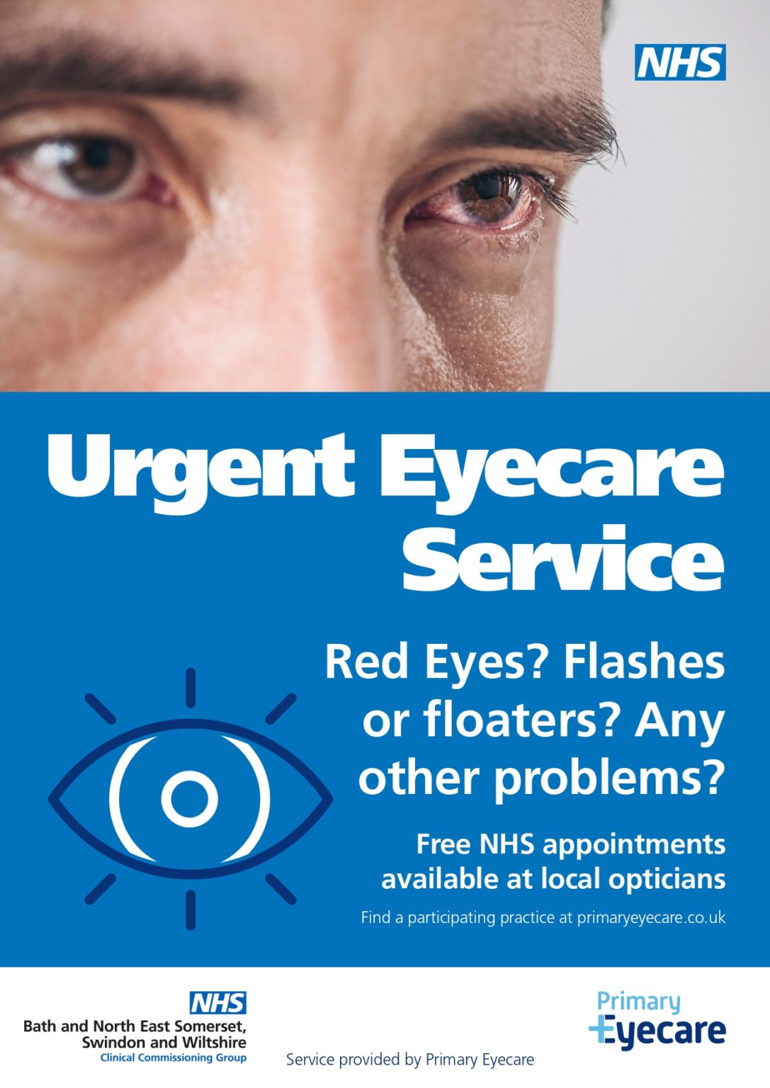 Urgent eye care service poster